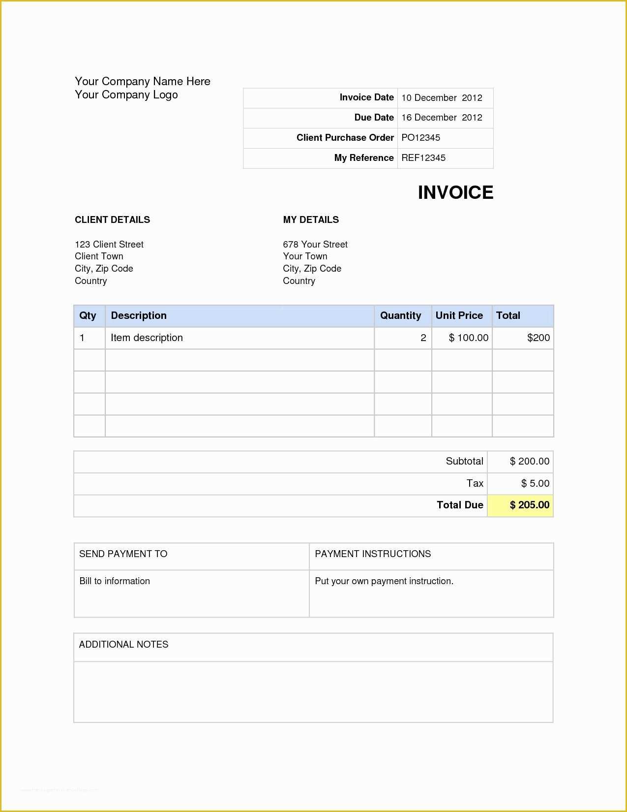 Free Web Page Templates for Word Of Download Invoice Template Word 2007