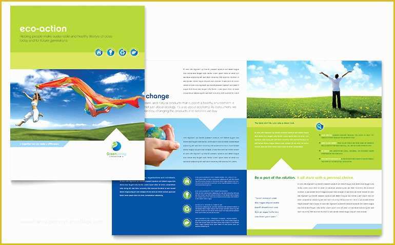 Free Web Page Templates for Word Of Green Living & Recycling Brochure Template Word & Publisher