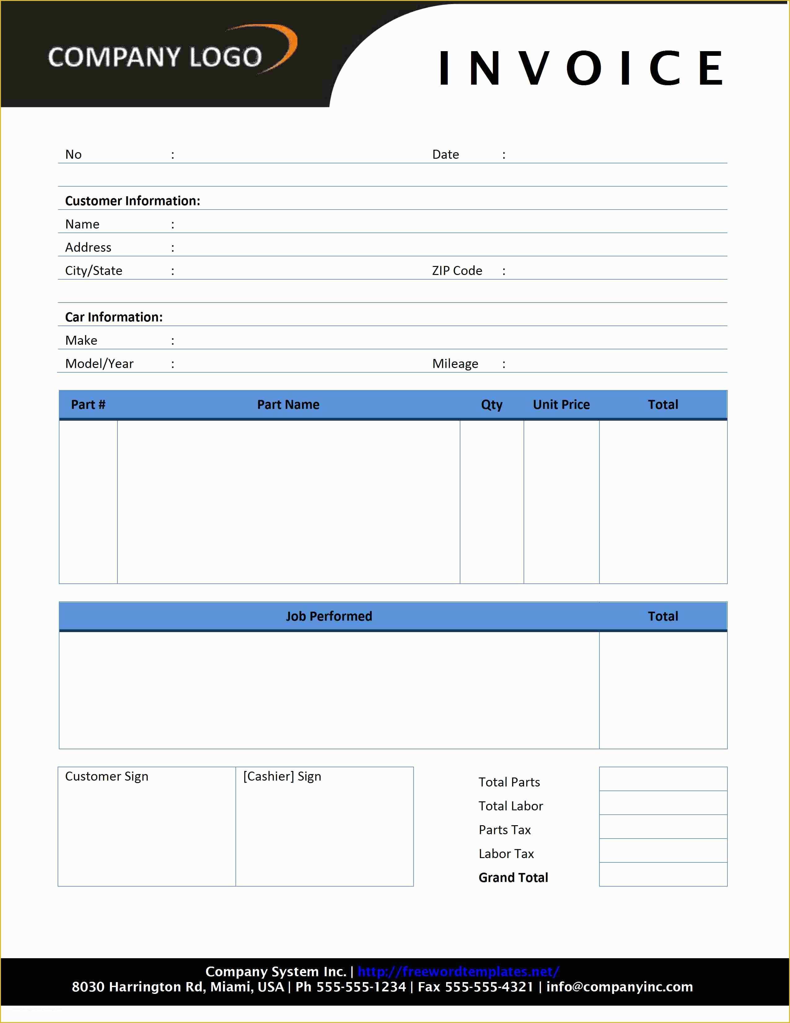 Free Web Page Templates for Word Of Invoice Template HTML Code