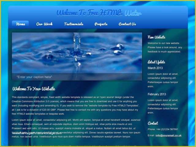 Free Web Page Templates HTML5 Of Website Templates