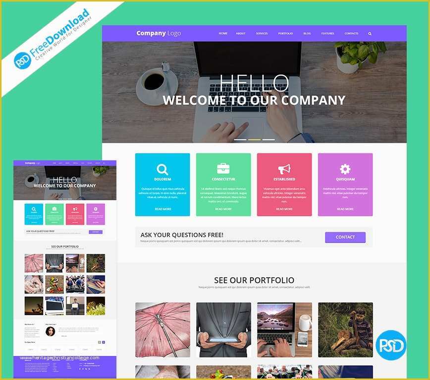 Free Web Templates 2017 Of Web Template Psd Free Psd Free Download