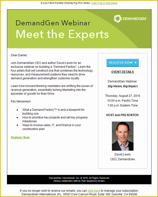 Free Webinar Invitation Template Of Demandgen Webinar Invitation Email