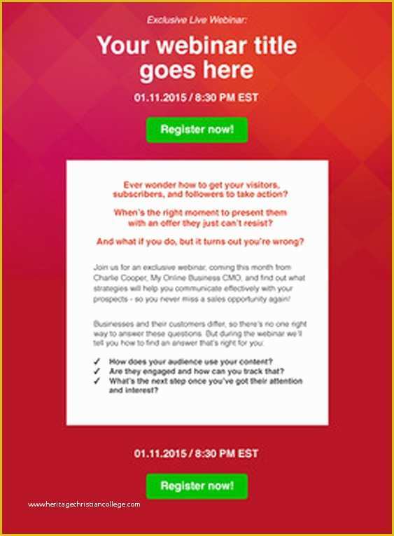 Free Webinar Invitation Template Of Getresponse Your Plete All In E Line Marketing