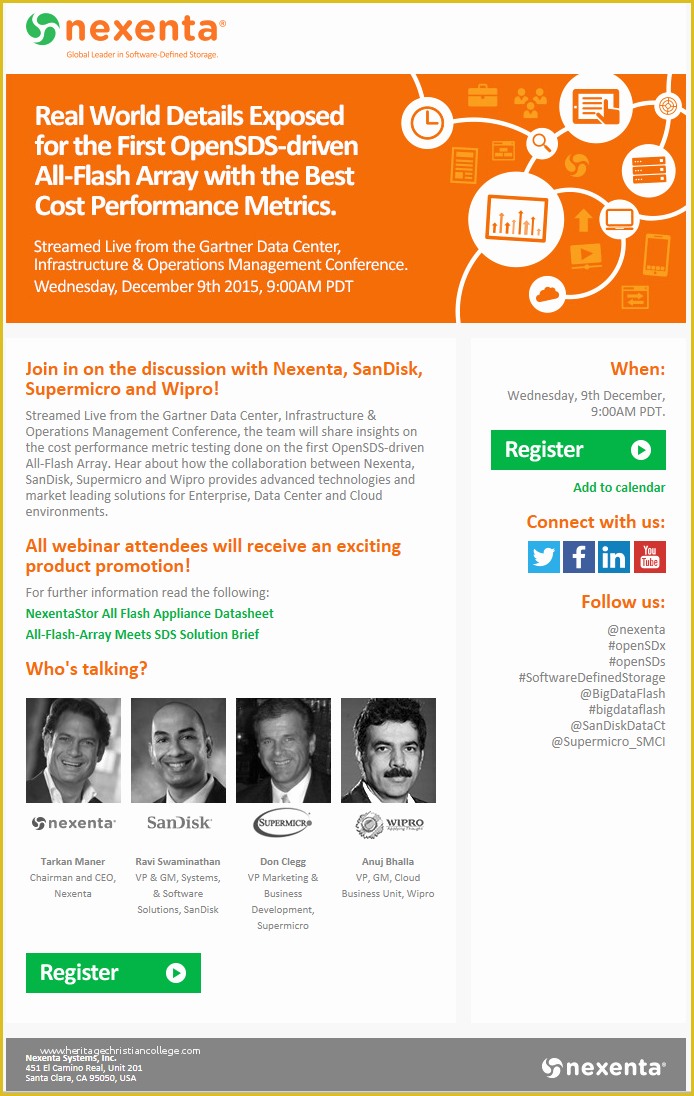 Free Webinar Invitation Template Of Nexenta Email Invitation for Live Webinar