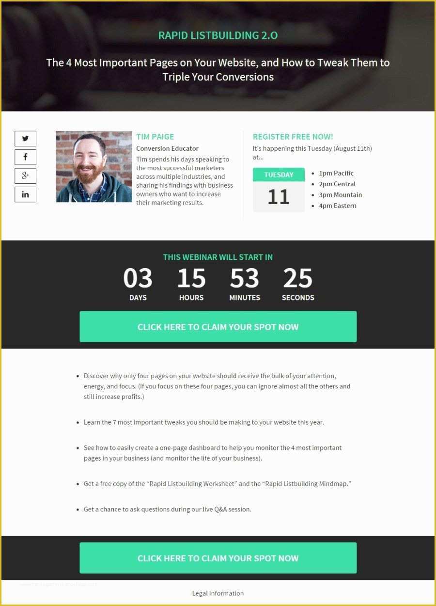 Free Webinar Templates Of Creative Webinar Landing Page Free Template