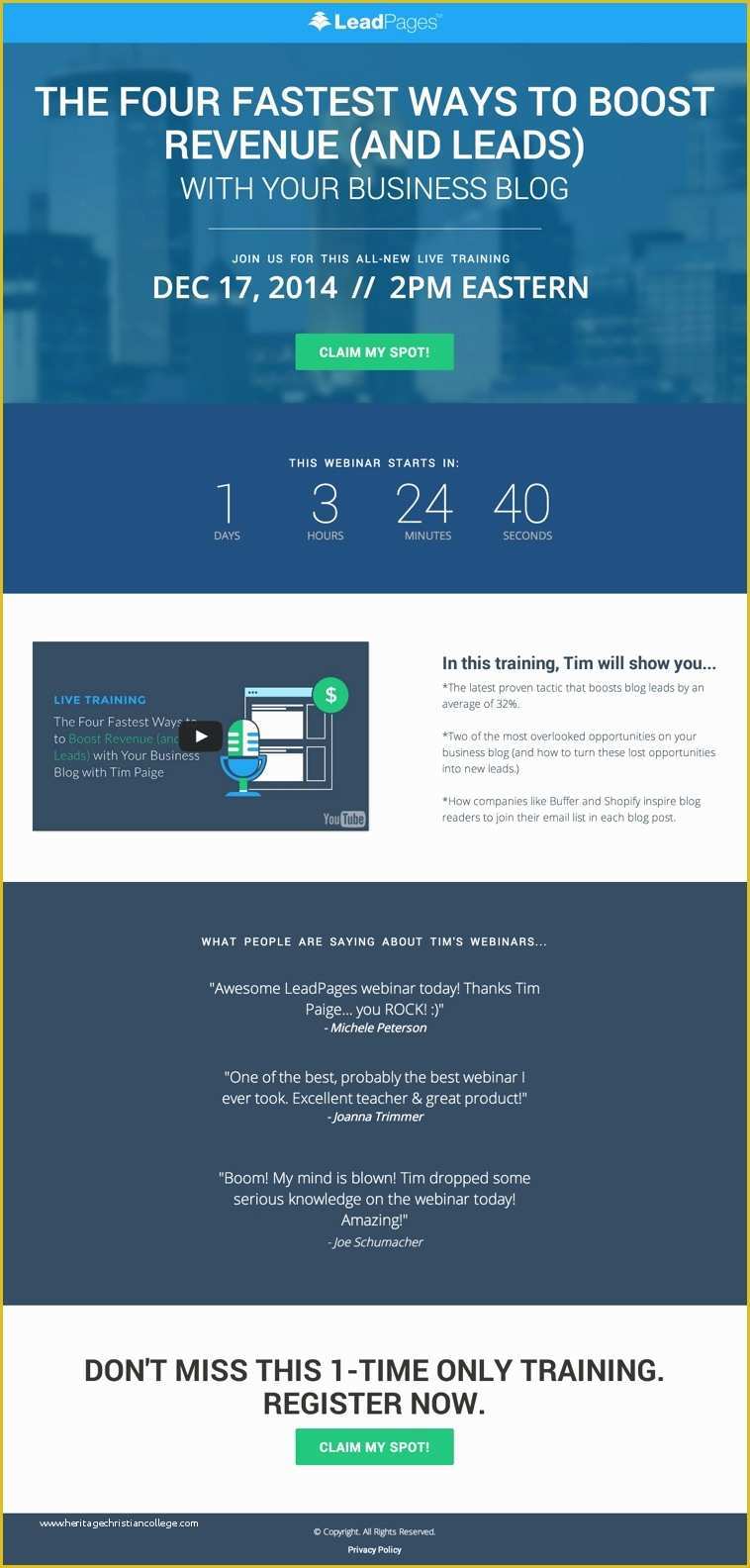 Free Webinar Templates Of Increase Signups with This Modern Webinar Registration Page