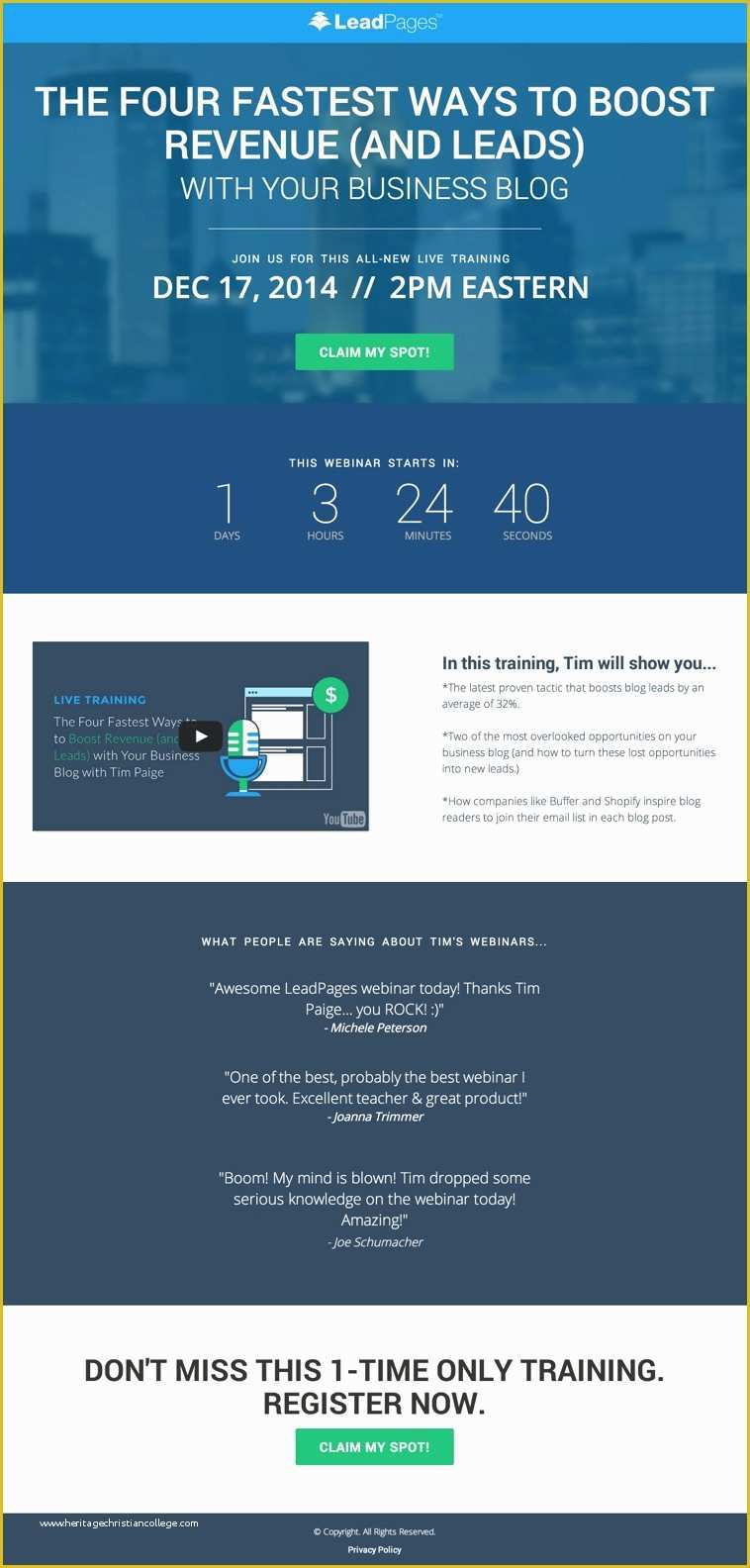 Free Webinar Templates Of Increase Signups with This Modern Webinar Registration Page