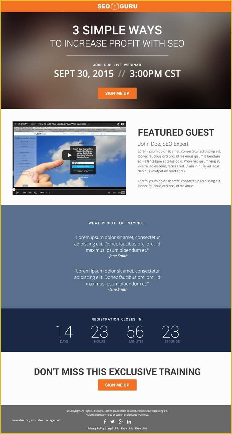 Free Webinar Templates Of the Past Month S Best New Leadpages™ Marketplace Landing