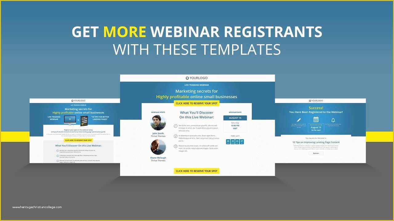 Free Webinar Templates Of Thrive Landing Page Templates for Your Next Webinar