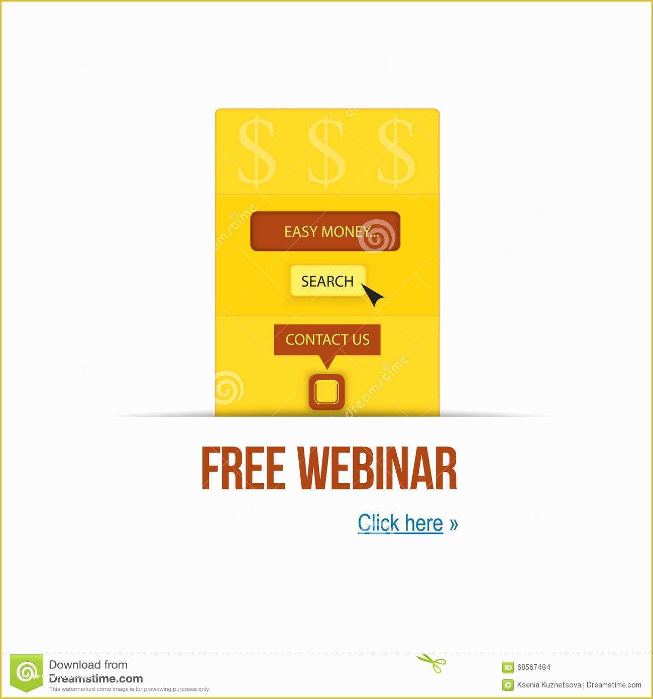 Free Webinar Templates Of Vector Illustration Concept Free Webinar and Easy Money