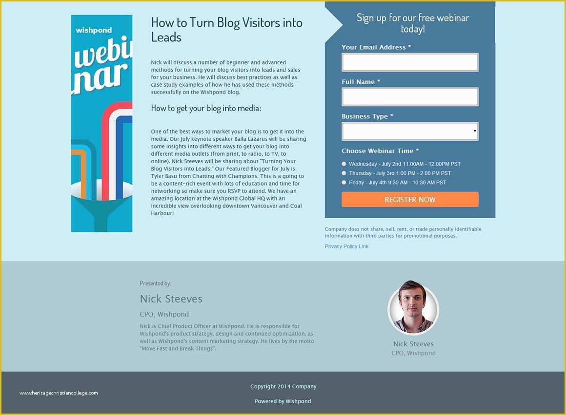 Free Webinar Templates Of Webinar Registration Page Template