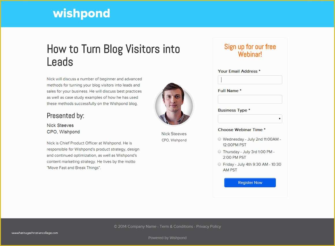 Free Webinar Templates Of Webinar Registration Page Template