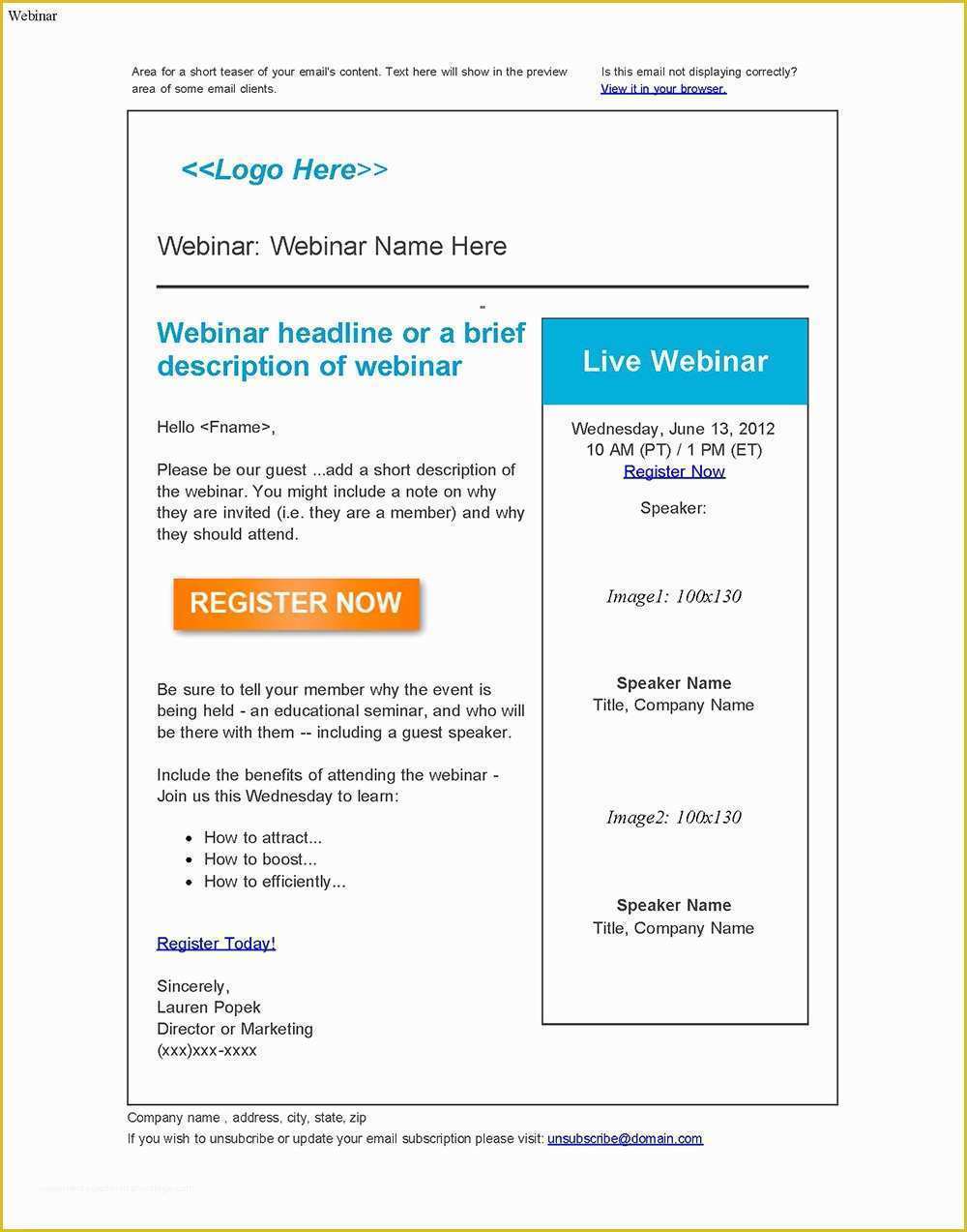 Free Webinar Templates Of Webinar Template