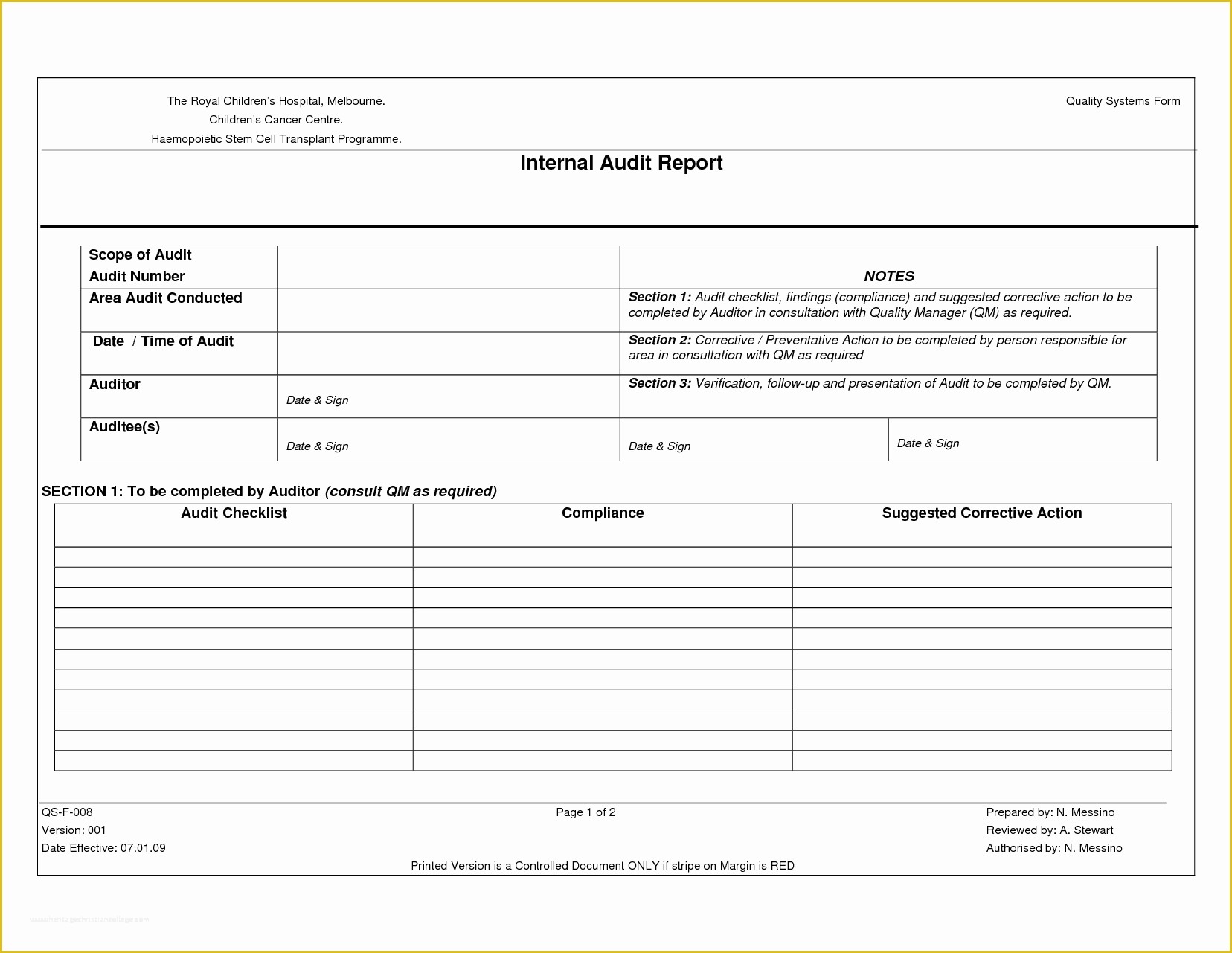 Free Website Audit Template Of Sample Internal Audit Report Template