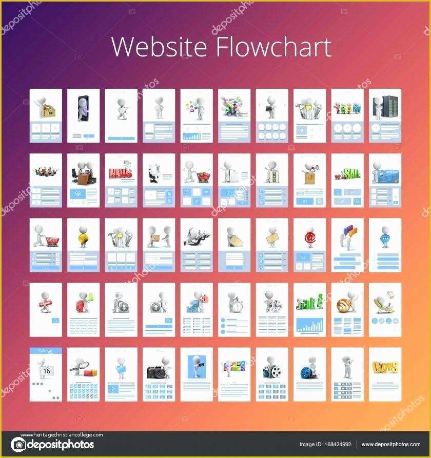 Free Website Flowchart Template Of Icon Pack Flowchart Development Free Kit Template Design