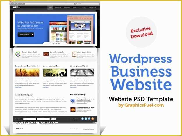 Free Website Template Editor Of Wordpress Business Website Psd Template Psd File