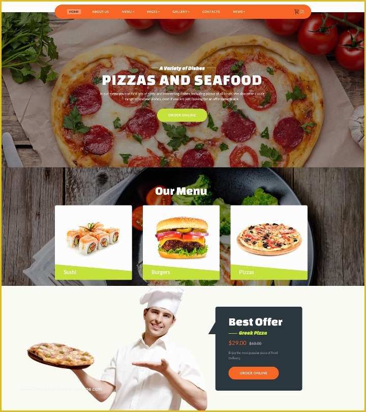 Free Website Template for Online Food ordering Of 17 Line Food ordering & Delivery Website Templates