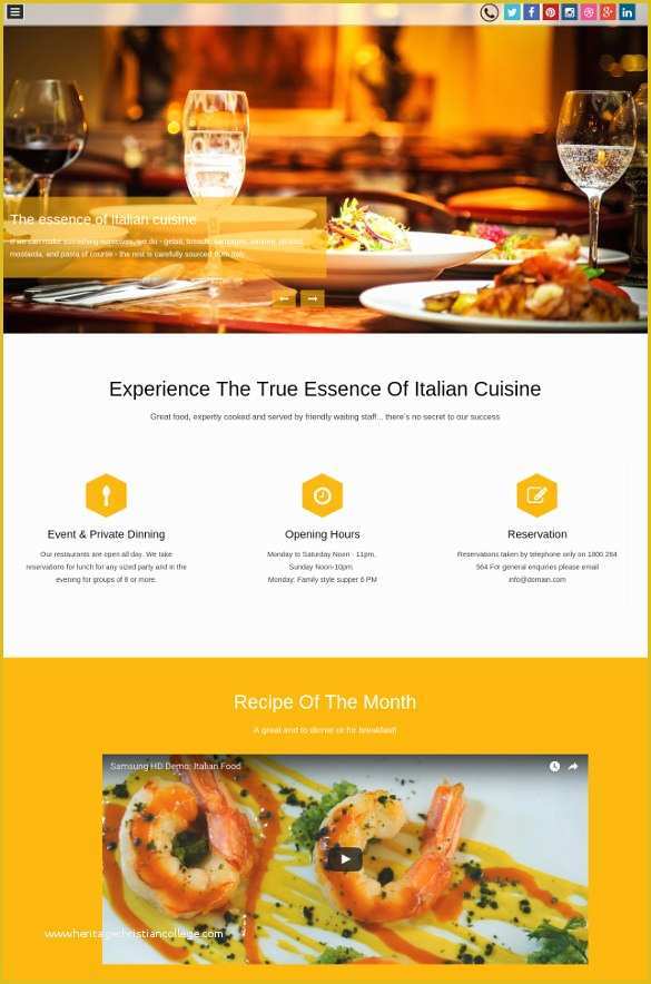 Free Website Template for Online Food ordering Of 31 Restaurant Website themes & Templates