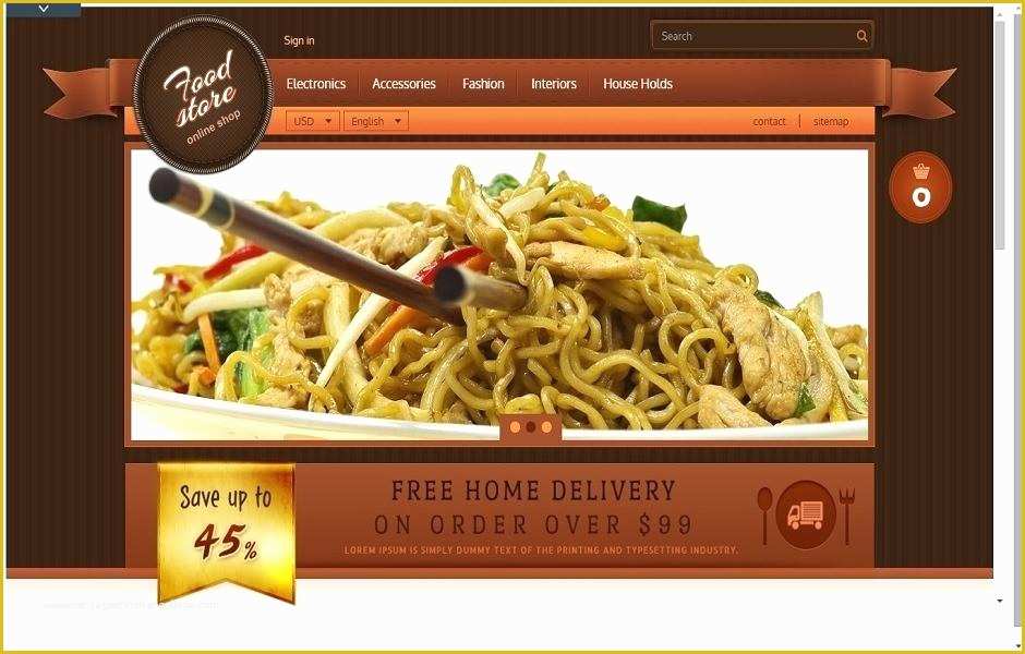 Free Website Template for Online Food ordering Of Food Store Template is Designed for and Restaurant Stores