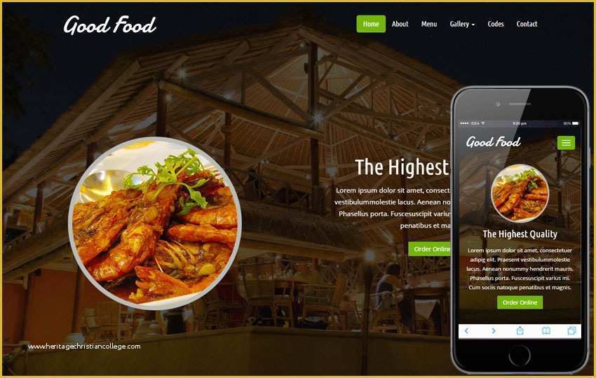 Free Website Template for Online Food ordering Of Good Food A Hotel Category Flat Bootstrap Responsive Web