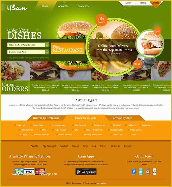 Free Website Template for Online Food ordering Of Line Food Delivery Website Template On Behance