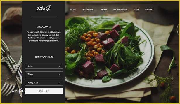 Free Website Template for Online Food ordering Of Restaurants &amp; Food Website Templates