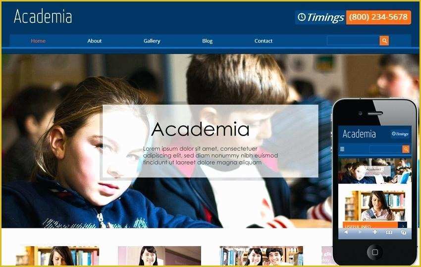 Free Website Templates Download HTML and Css and Javascript Of Academia Demo Download Education Mobile Web Template Free