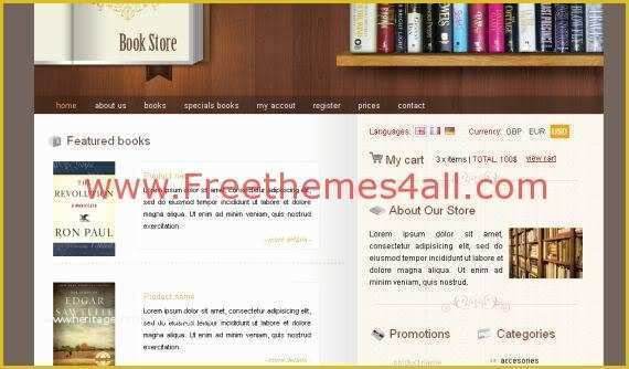 Free Website Templates for Book Publishing Of Books Shop Css Template Free Download