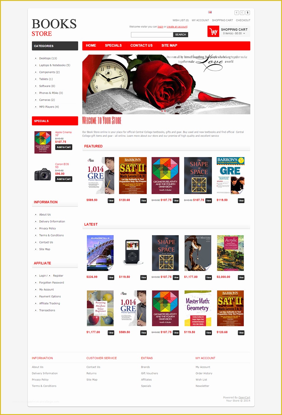 Free Website Templates for Book Publishing Of Bookstore Open Cart Website Templates & themes