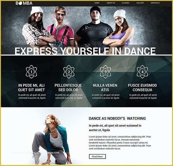 Free Website Templates for Dance Academy Of 14 Dance Studio Wordpress Templates & themes