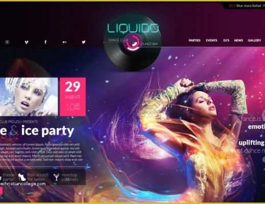 Free Website Templates for Dance Academy Of 14 Latest Night Club Website Templates