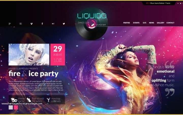 Free Website Templates for Dance Academy Of 14 Latest Night Club Website Templates