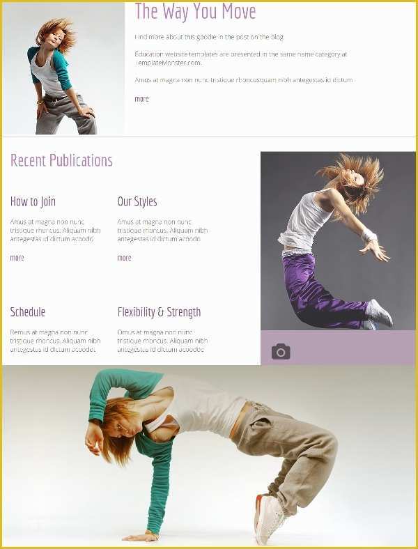 Free Website Templates for Dance Academy Of 21 Studio Website themes & Templates