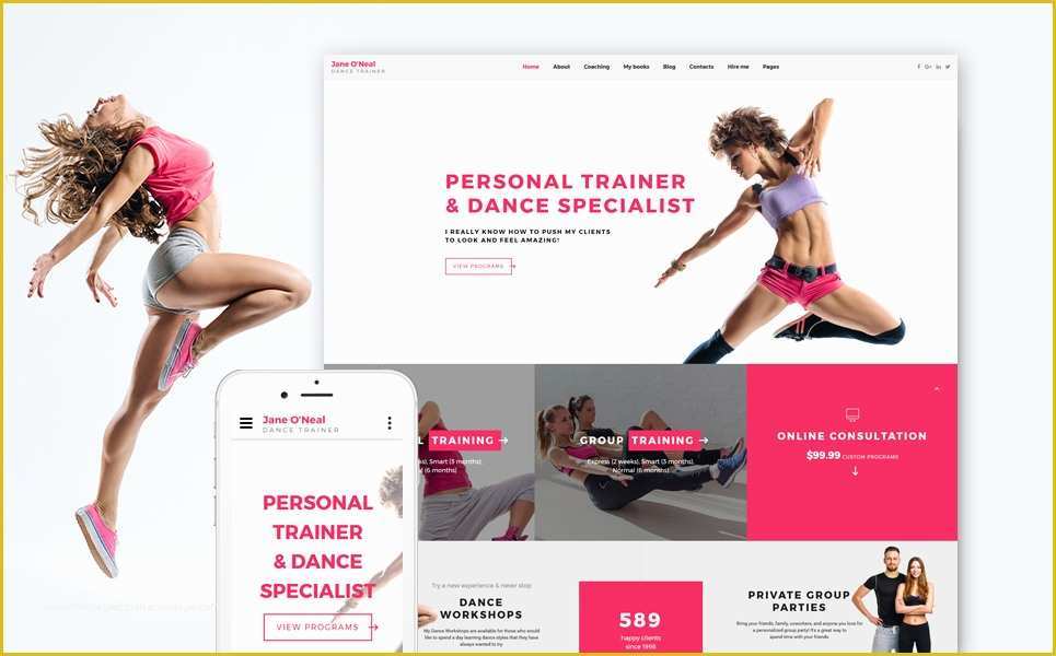 Free Website Templates for Dance Academy Of Contemp Dance School Multipage Creative Bootstrap HTML