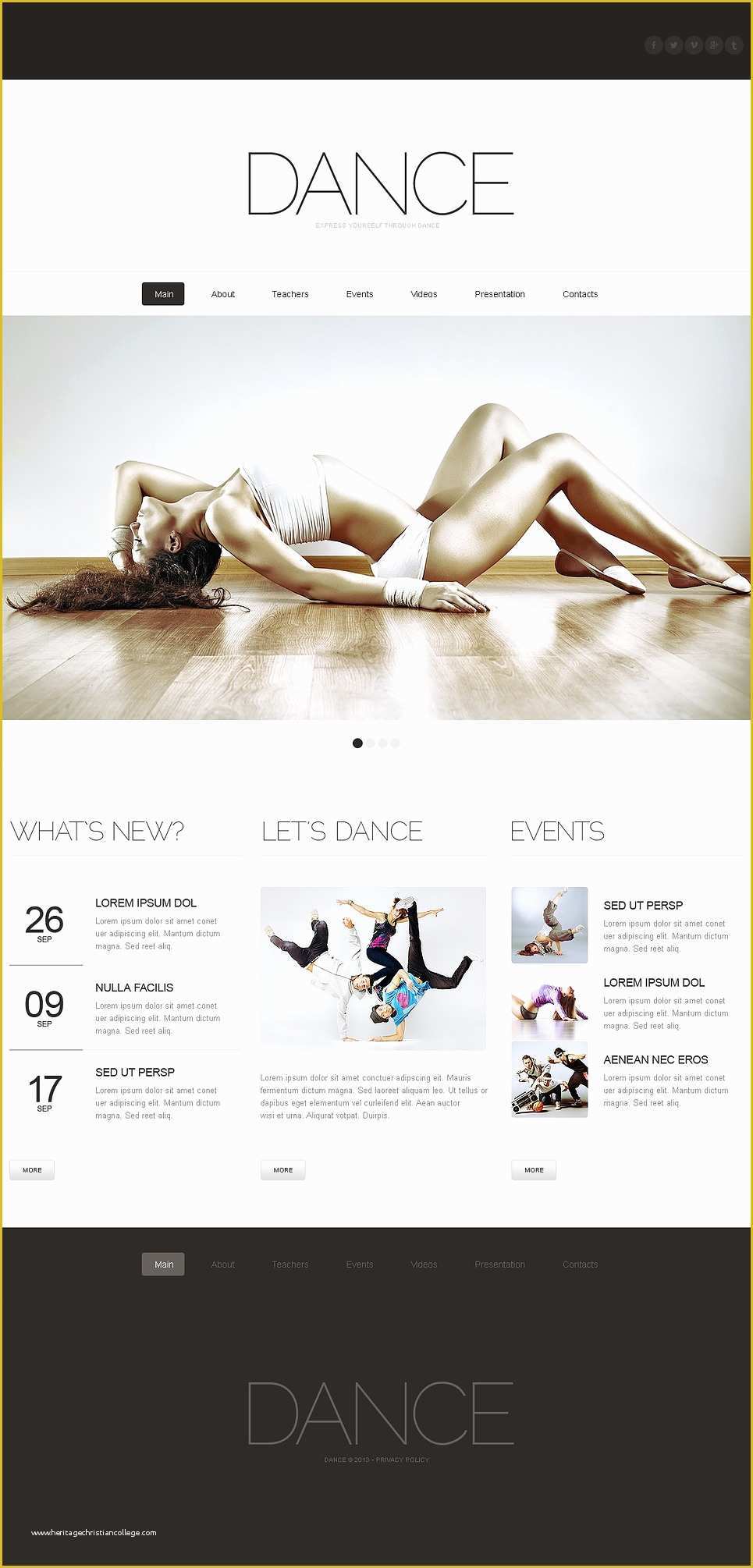 Free Website Templates for Dance Academy Of Dance Studio Flash Cms Template