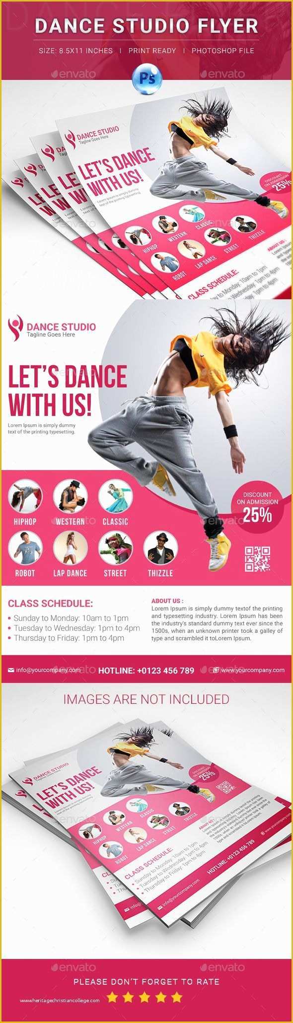 Free Website Templates for Dance Academy Of Dance Studio Flyer