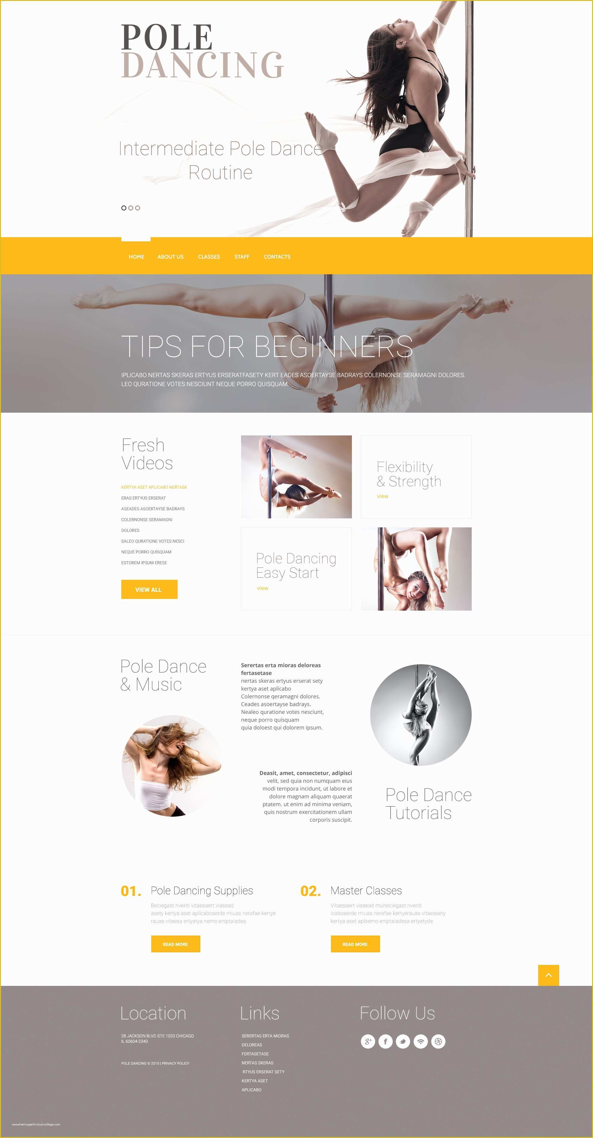 Free Website Templates for Dance Academy Of Dance Studio Responsive Website Template