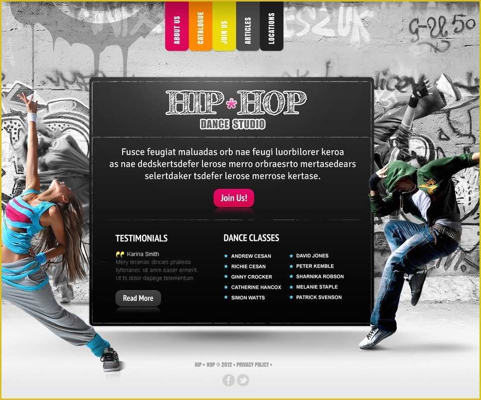 Free Website Templates for Dance Academy Of Dance Studio Website Template