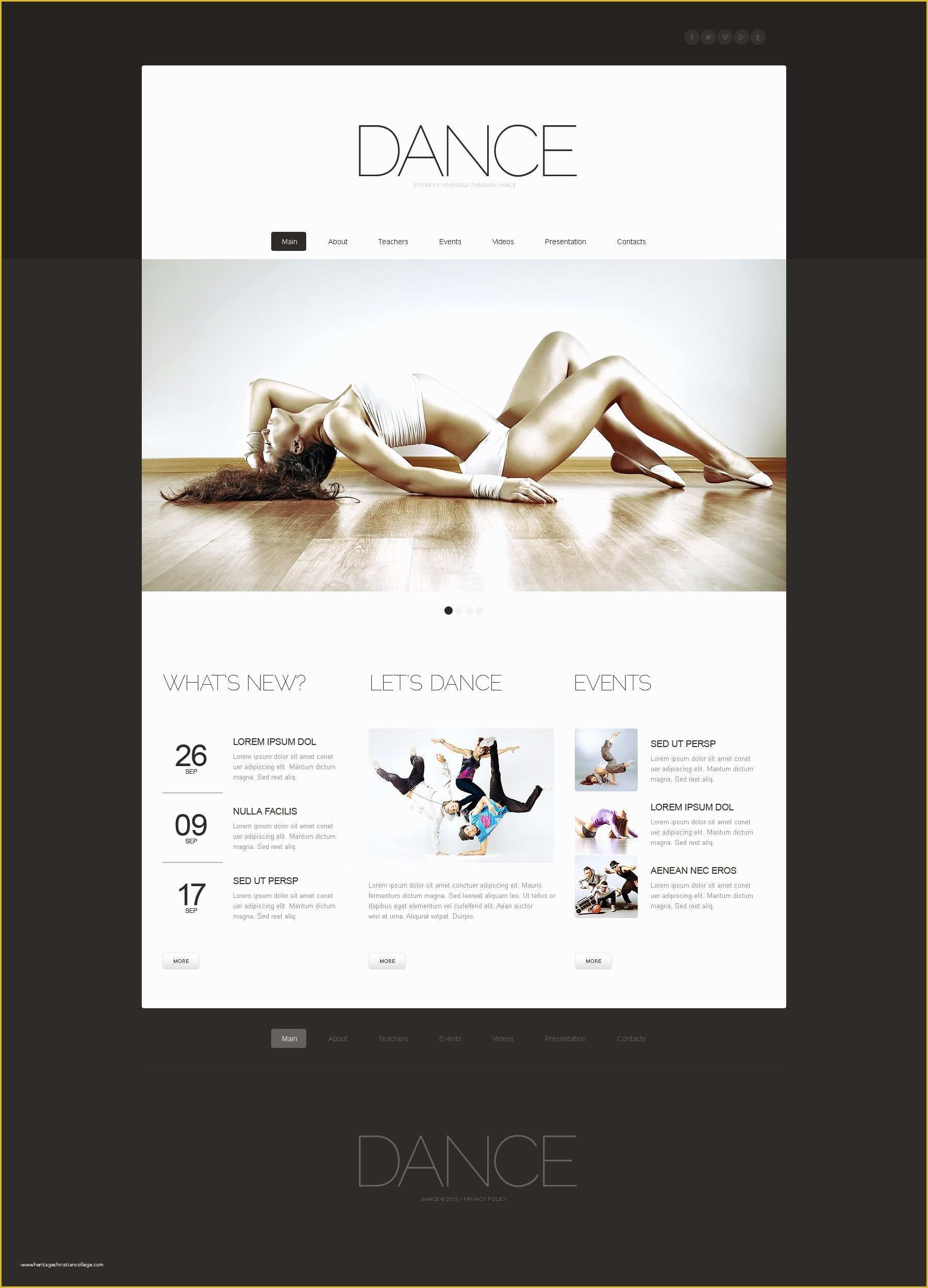 Free Website Templates for Dance Academy Of Dance Studio Website Template