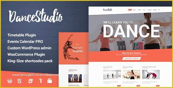 Free Website Templates for Dance Academy Of Dance Studio Wordpress theme for Dancing Schools & Clubs