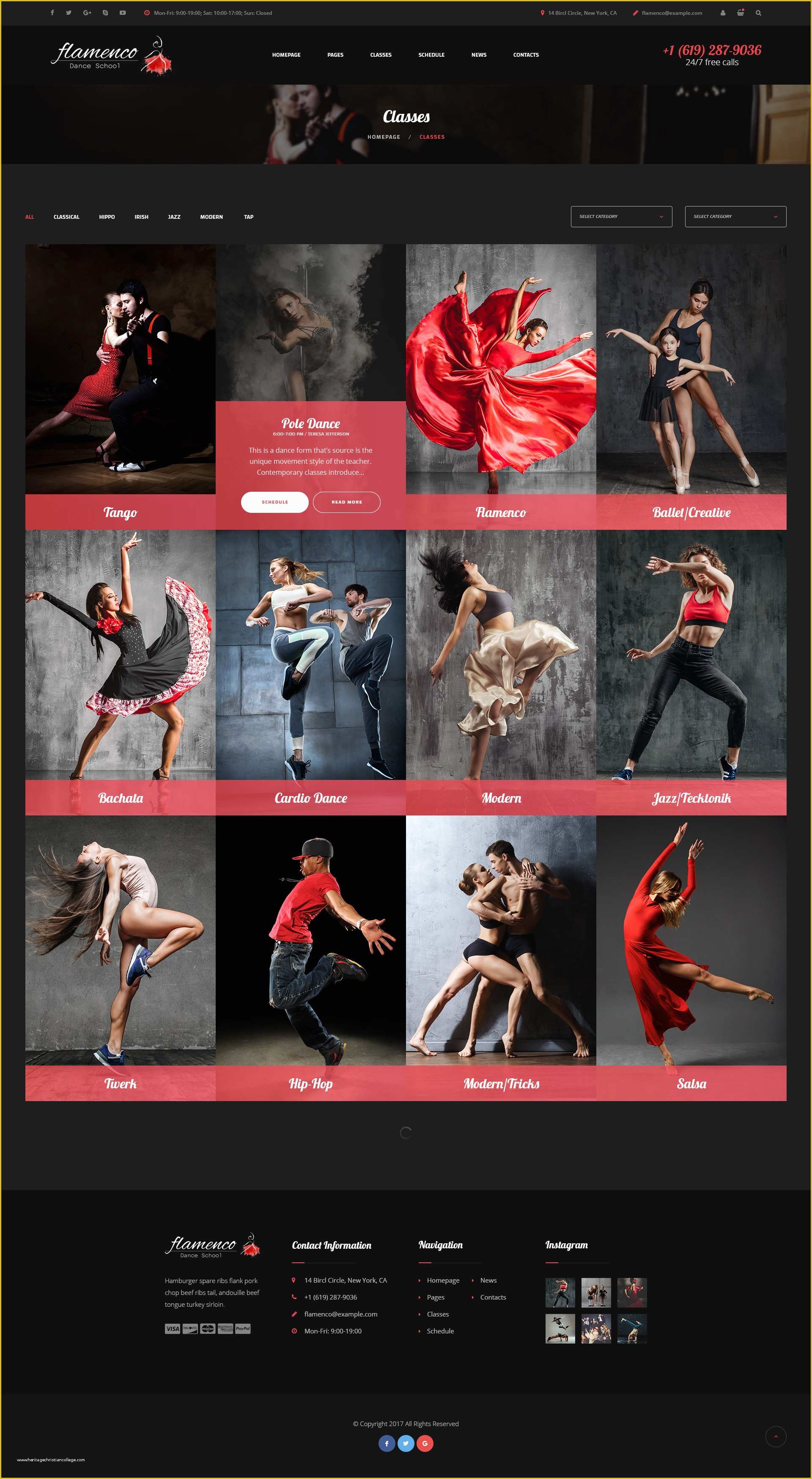 Free Website Templates for Dance Academy Of Flamenco Dance School Psd Template by Mwtemplates
