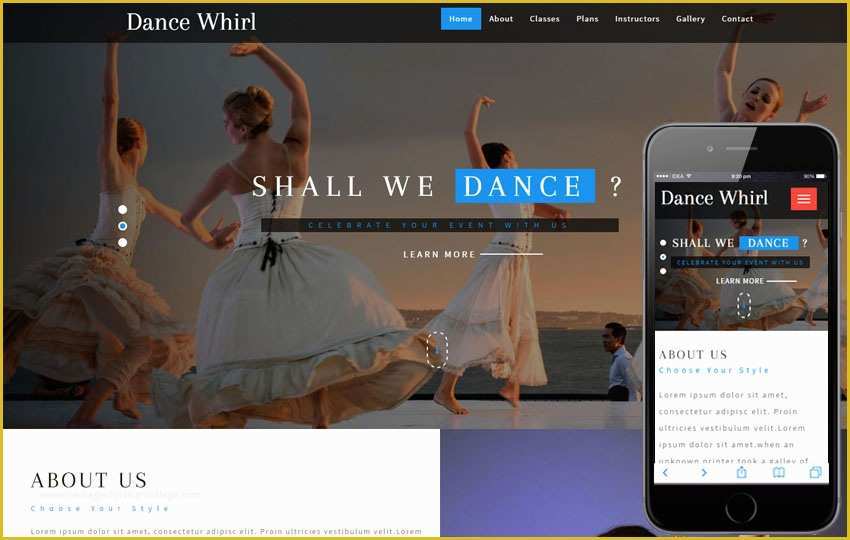 Free Website Templates for Dance Academy Of Movie Store A Entertainment Category Flat Bootstrap
