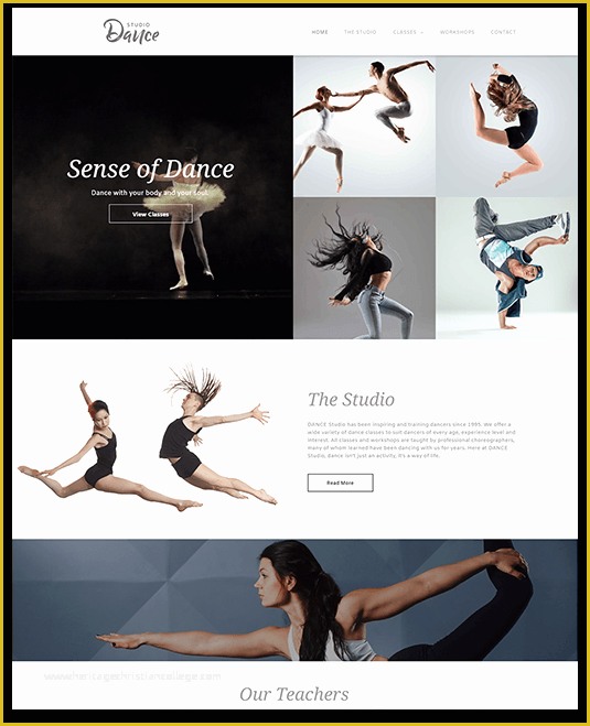 Free Website Templates for Dance Academy Of Small Business Websites