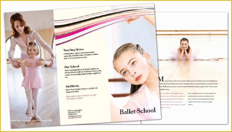 Free Website Templates for Dance Academy Of Tri Fold Brochure Template for Ballet Dance School order