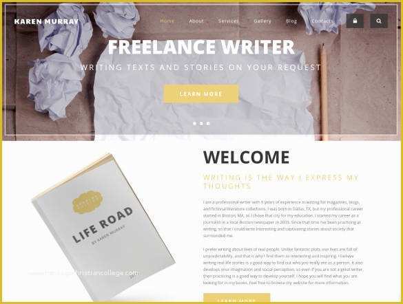 Free Website Templates for Writers Of 15 Writers Website themes &amp; Templates