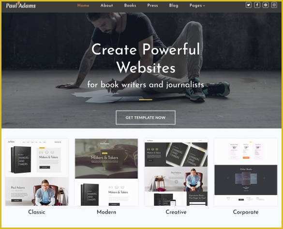 Free Website Templates for Writers Of 15 Writers Website themes &amp; Templates