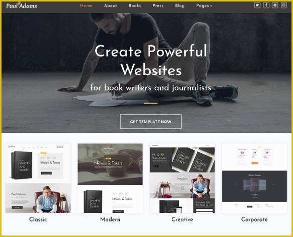 Free Website Templates for Writers Of 15 Writers Website themes & Templates