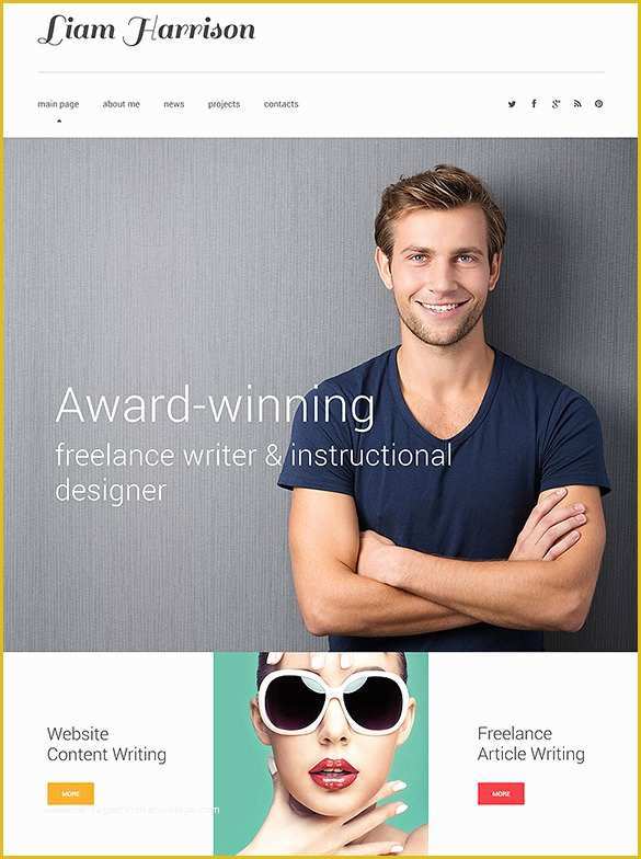 Free Website Templates for Writers Of 19 Writer HTML5 themes &amp; Templates