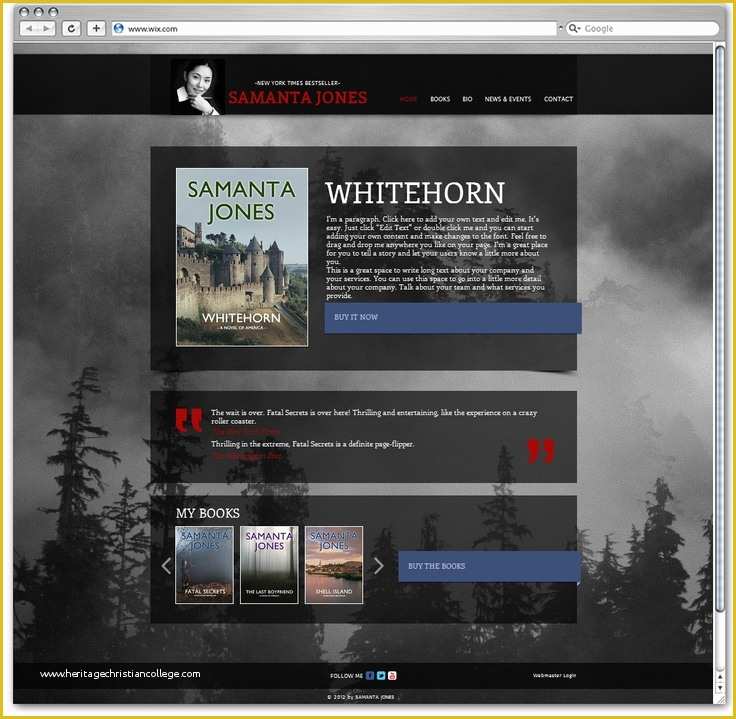 Free Website Templates for Writers Of Author Use This Beautiful HTML5 Template to Present Your