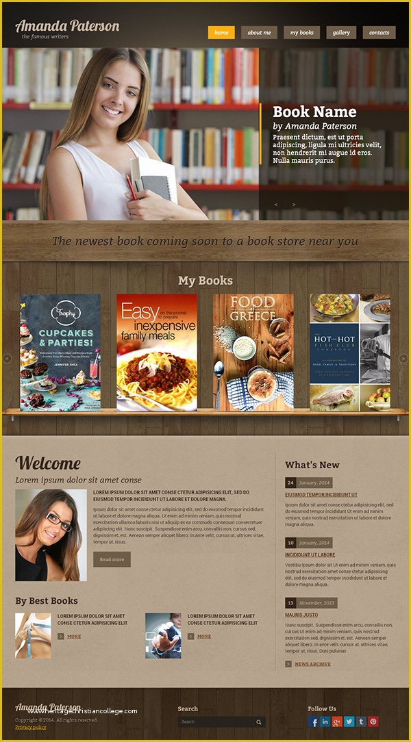 Free Website Templates for Writers Of Book Writer HTML Template On Behance